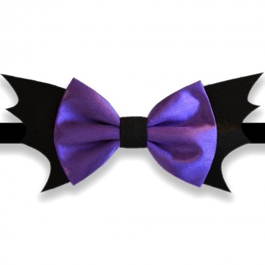  Papion Halloween, negru si violet, model Aripi mari de liliac